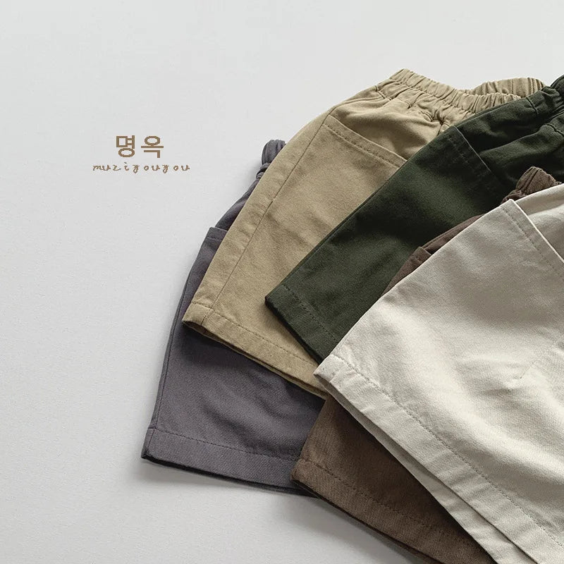 Solid Vintage Casual Shorts