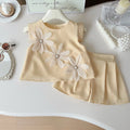 Summer Cute Three Flowers Two- Piece Set