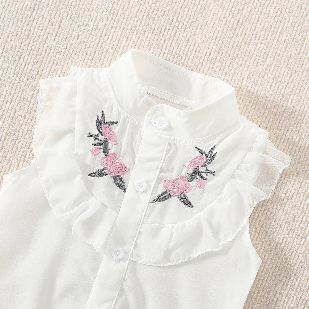 Girl Cotton Flower Two- Piece Set